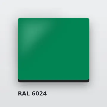 Композитные панели RAL 6024 транспортный зелёный 3 мм/0,3 мм 1220х4000 мм